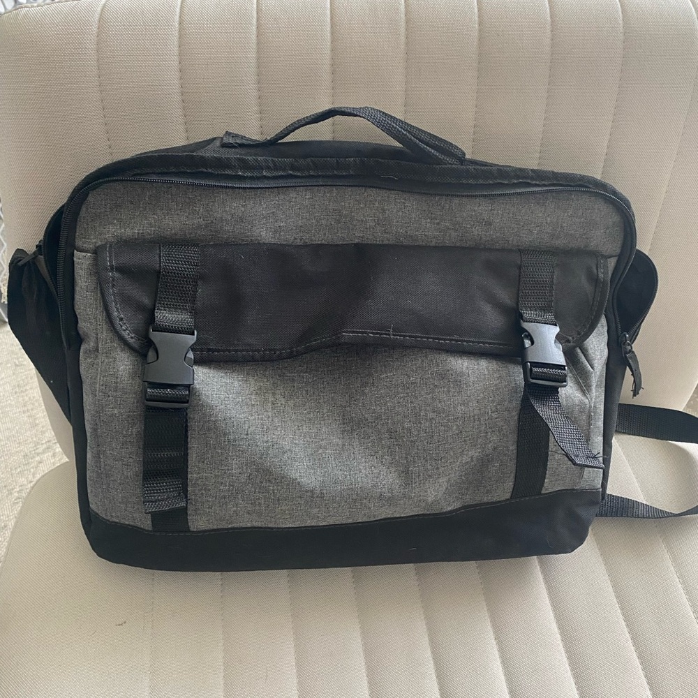 Elegant Black and Gray Men's Laptop Bag